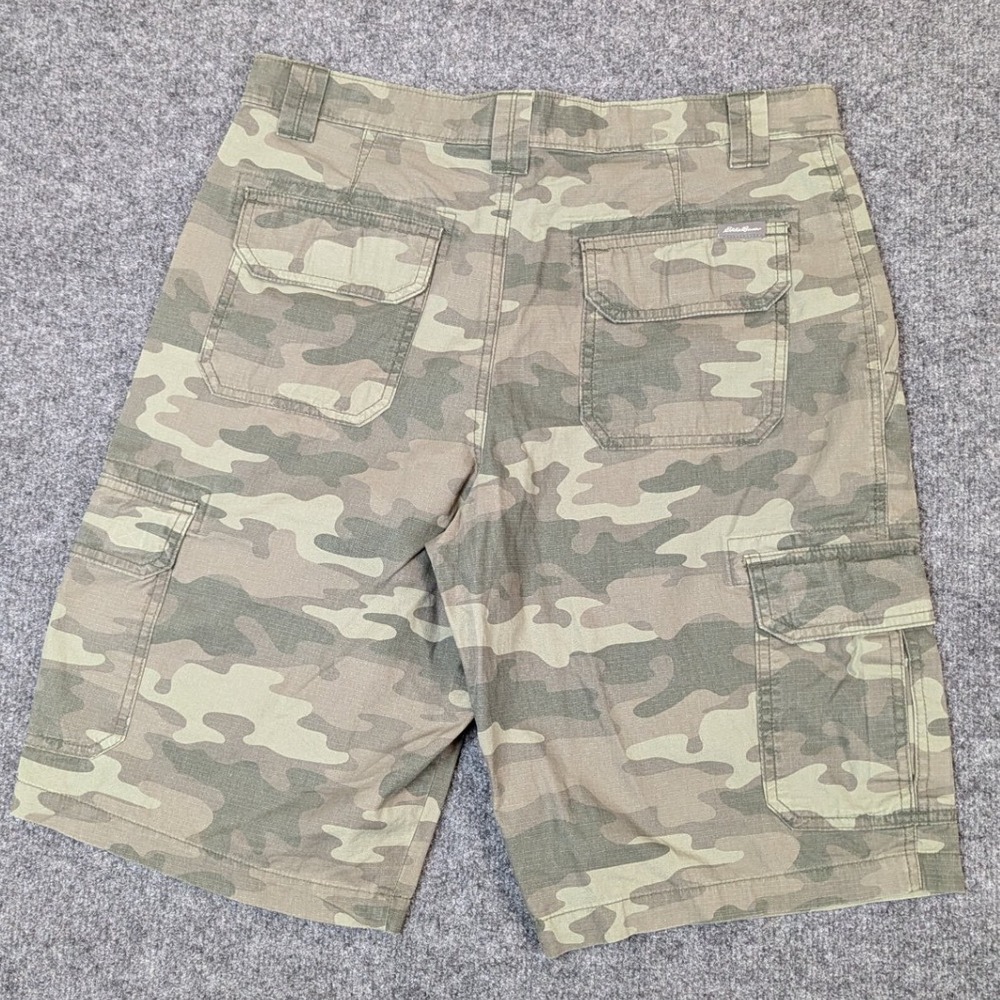 Eddie Bauer Men's 32 Ripstop Green Camo Camouflage Cotton Hiking Cargk Shorts - Picture 3 of 16